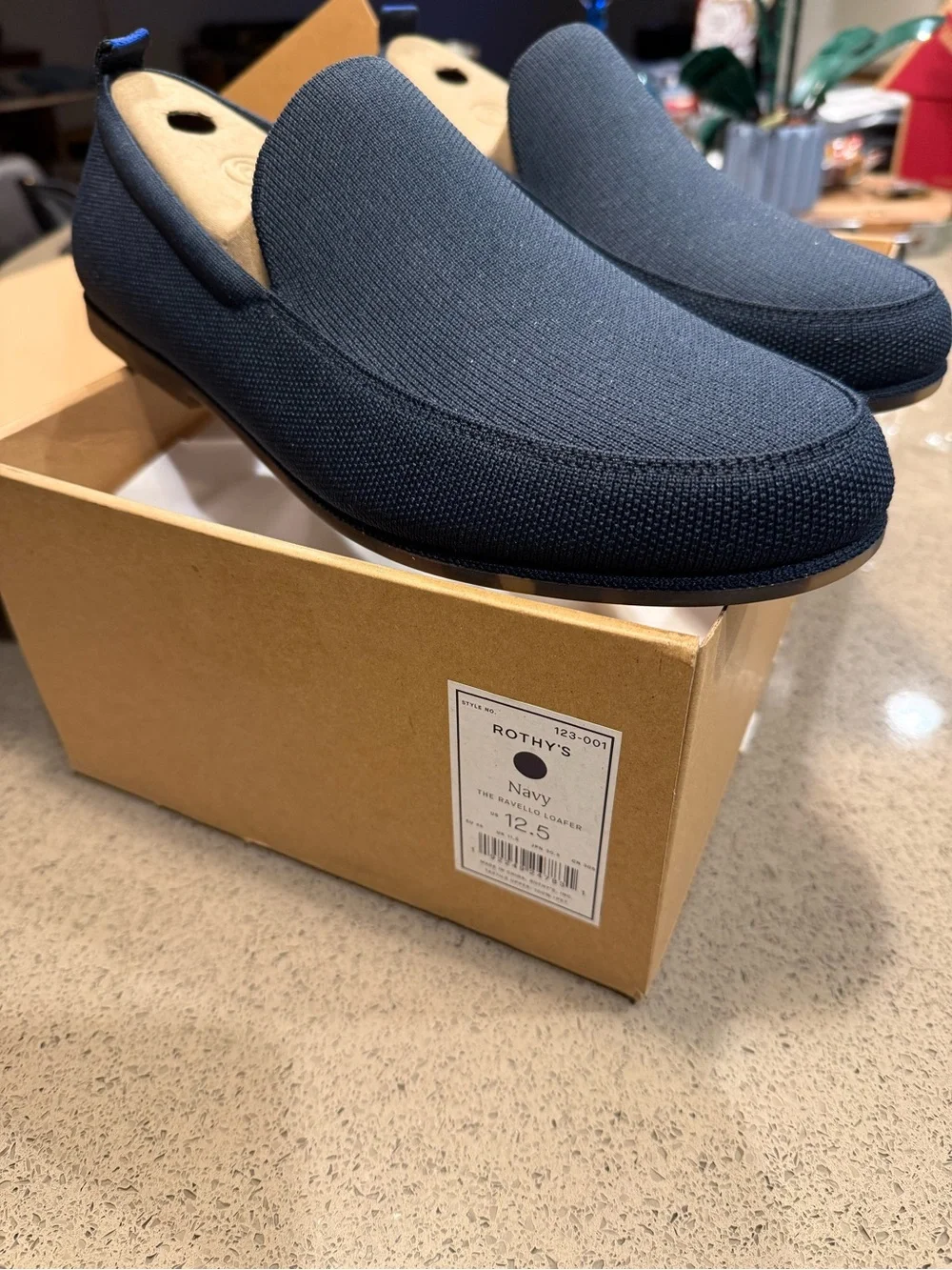 Rothy's Navy Knit Men's Slip-On Loafers